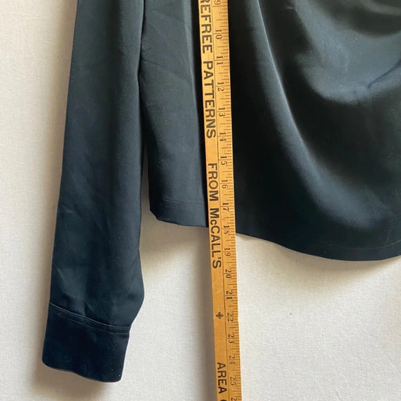 Oak + Fort drape front long sleeve black  Oversized blouse Sz XS - Picture 11 of 11